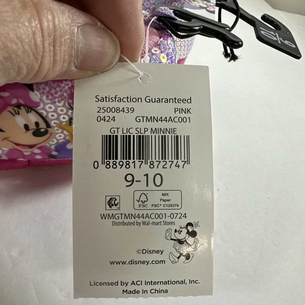 Disney Minnie Mouse Junior Girls 9-10 3D Pink Purple Sequin New